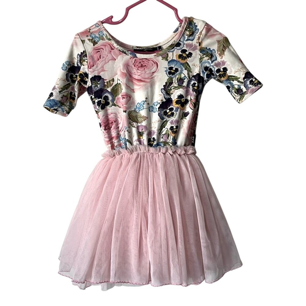 Rock Your Kid Violet Mabel Tulle with Floral Top Dress Size 2 tutu